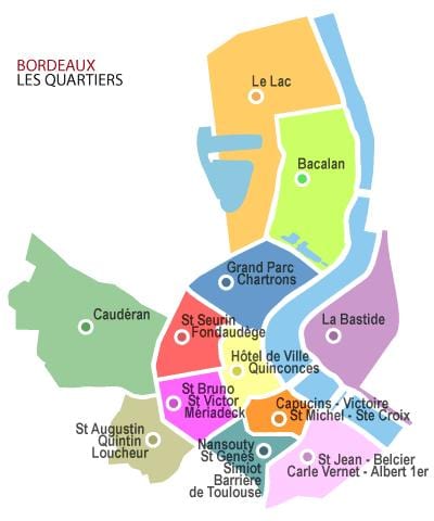 kort af Bordeaux hverfis