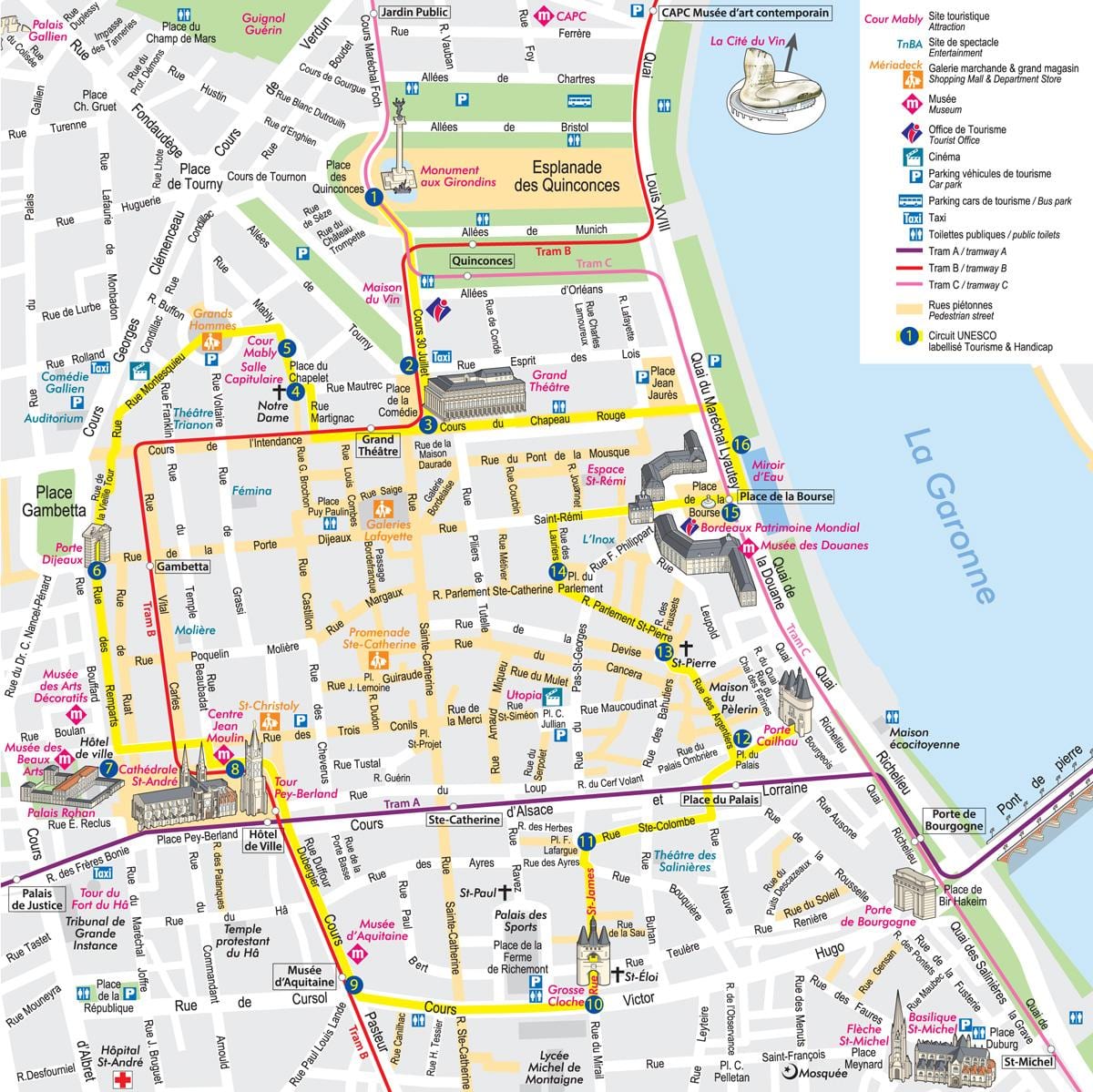 kort af stað Bordeaux