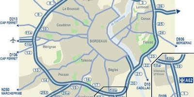 Bordeaux vegakort