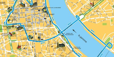 Borgin kort af Bordeaux frakklandi