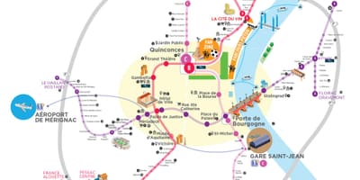 Bordeaux almenningssamgöngum kort