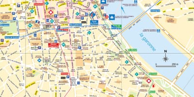 Götunni kort af Bordeaux frakklandi