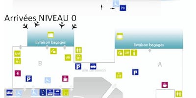 Bordeaux flugstöðina kort
