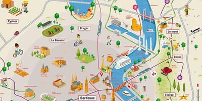Bordeaux og nágrenni kort