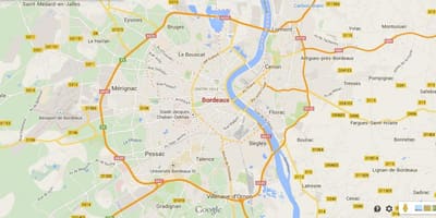 Kort Bordeaux svæði frakklandi