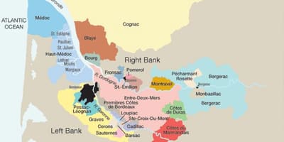 Vinstri banka Bordeaux kort